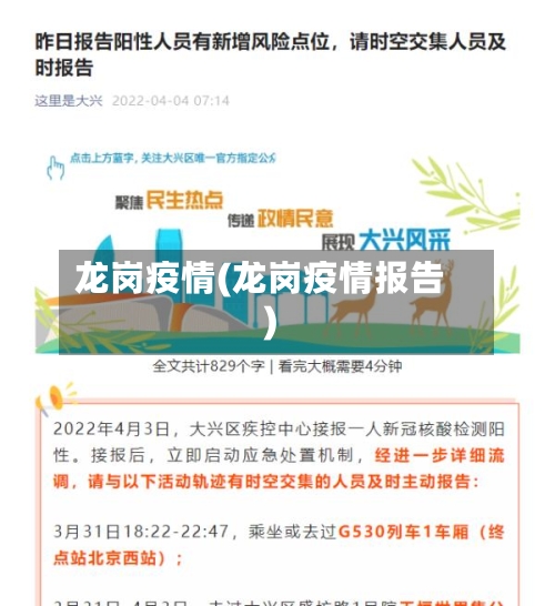 龙岗疫情(龙岗疫情报告)