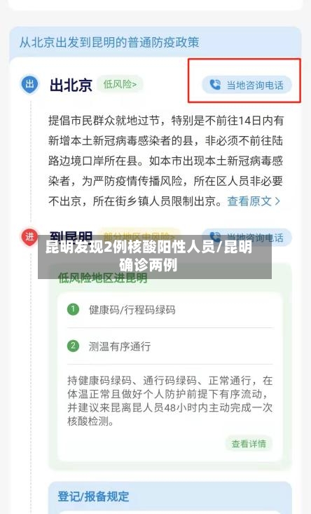 昆明发现2例核酸阳性人员/昆明确诊两例