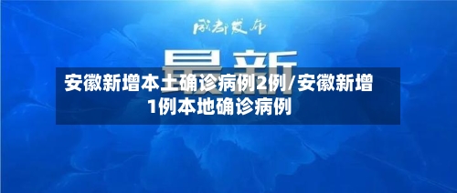 安徽新增本土确诊病例2例/安徽新增1例本地确诊病例-第2张图片
