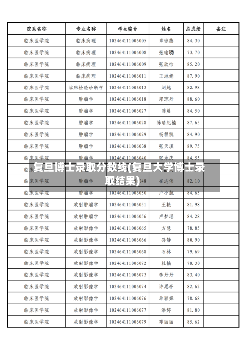 复旦博士录取分数线(复旦大学博士录取结果)-第3张图片