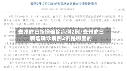 贵州昨日新增确诊病例2例/贵州昨日新增确诊病例2例是哪里的-第3张图片