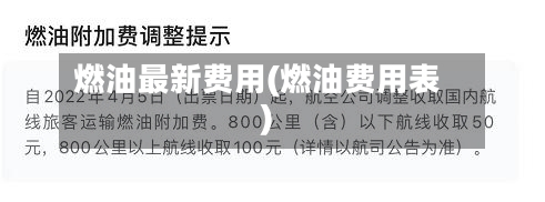 燃油最新费用(燃油费用表)