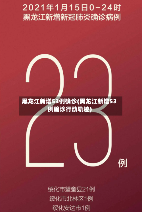 黑龙江新增53例确诊(黑龙江新增53例确诊行动轨迹)