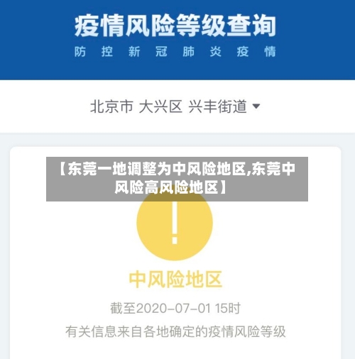 【东莞一地调整为中风险地区,东莞中风险高风险地区】