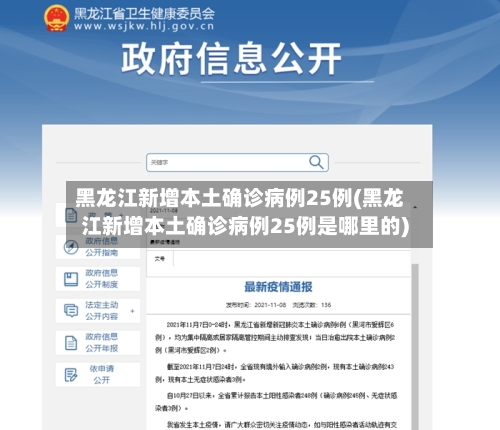 黑龙江新增本土确诊病例25例(黑龙江新增本土确诊病例25例是哪里的)