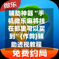 辅助神器“手机微乐麻将挂在那里可以买到”(作弊)辅助透视教程