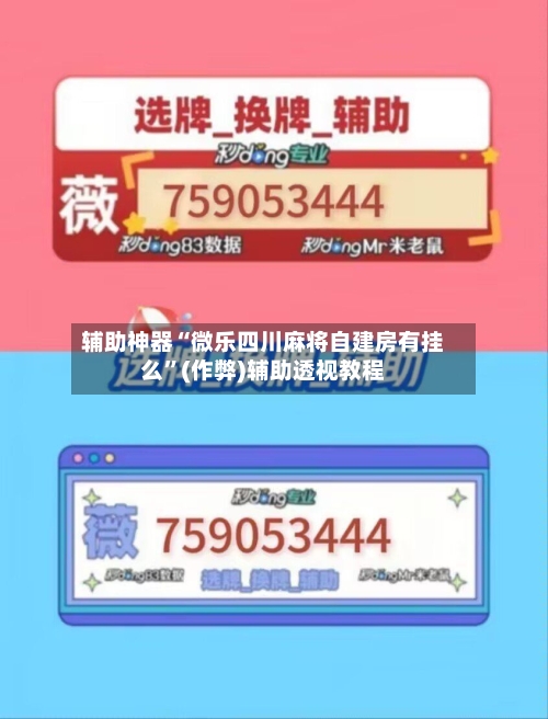 辅助神器“微乐四川麻将自建房有挂么”(作弊)辅助透视教程