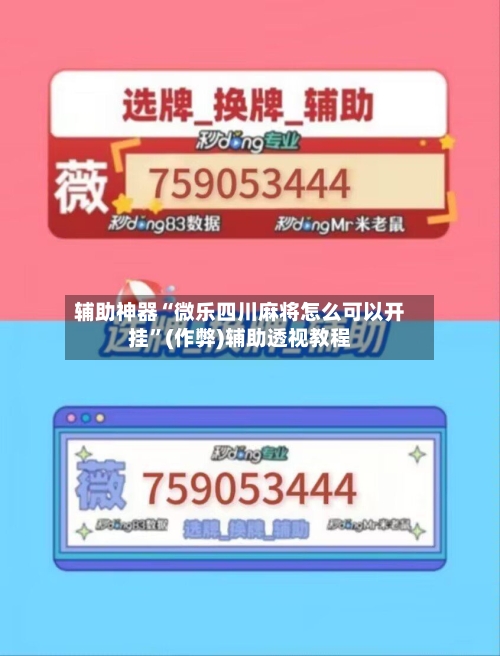 辅助神器“微乐四川麻将怎么可以开挂”(作弊)辅助透视教程
