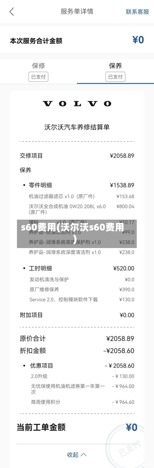 s60费用(沃尔沃s60费用)-第2张图片