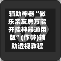 辅助神器“微乐亲友房万能开挂神器通用版”(作弊)辅助透视教程-第3张图片