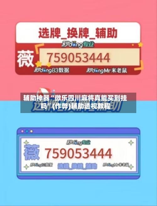 辅助神器“微乐四川麻将真能买到挂吗”(作弊)辅助透视教程-第3张图片