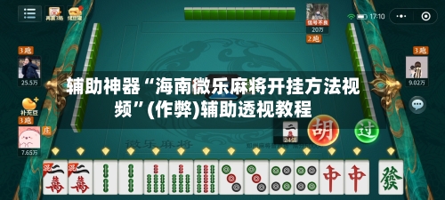 辅助神器“海南微乐麻将开挂方法视频”(作弊)辅助透视教程