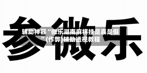 辅助神器“微乐湖南麻将挂是真是假”(作弊)辅助透视教程-第2张图片