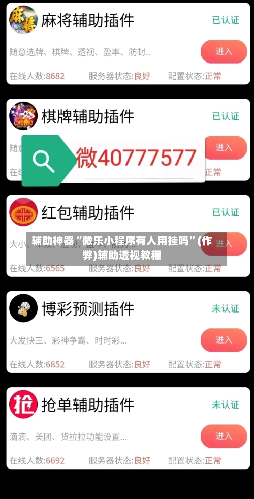 辅助神器“微乐小程序有人用挂吗”(作弊)辅助透视教程-第3张图片