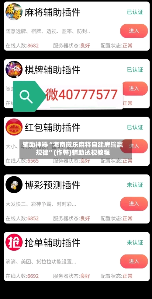 辅助神器“海南微乐麻将自建房输赢规律”(作弊)辅助透视教程