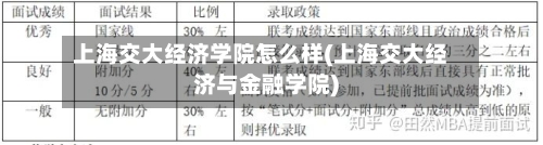 上海交大经济学院怎么样(上海交大经济与金融学院)