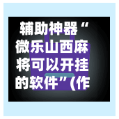 辅助神器“微乐山西麻将可以开挂的软件”(作弊)辅助透视教程