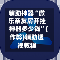 辅助神器“微乐亲友房开挂神器多少钱”(作弊)辅助透视教程-第2张图片