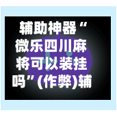 辅助神器“微乐四川麻将可以装挂吗”(作弊)辅助透视教程