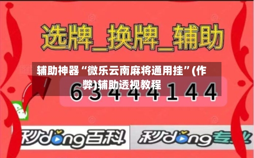 辅助神器“微乐云南麻将通用挂”(作弊)辅助透视教程