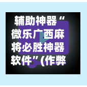 辅助神器“微乐广西麻将必胜神器软件	”(作弊)辅助透视教程-第2张图片