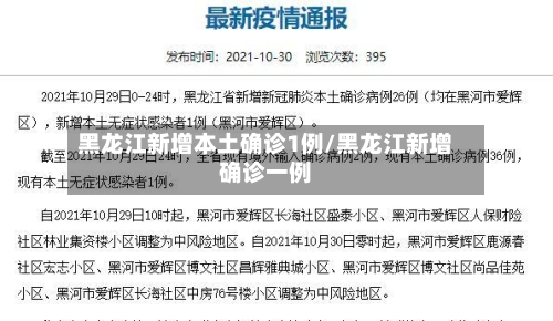 黑龙江新增本土确诊1例/黑龙江新增确诊一例-第3张图片