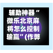 辅助神器“微乐北京麻将怎么控制输赢”(作弊)辅助透视教程-第2张图片