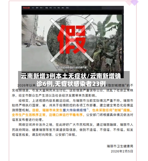 云南新增3例本土无症状/云南新增确诊6例,无症状感染者23例-第2张图片
