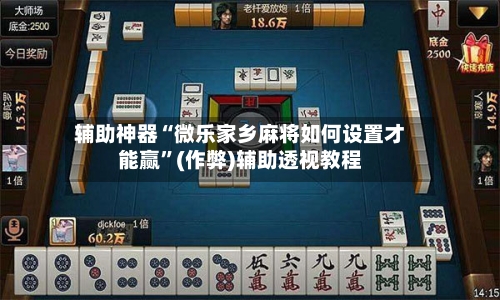 辅助神器“微乐家乡麻将如何设置才能赢”(作弊)辅助透视教程