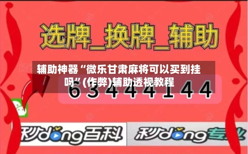 辅助神器“微乐甘肃麻将可以买到挂吗”(作弊)辅助透视教程-第2张图片