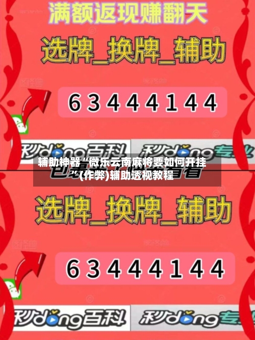 辅助神器“微乐云南麻将要如何开挂”(作弊)辅助透视教程