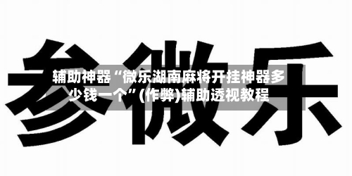 辅助神器“微乐湖南麻将开挂神器多少钱一个”(作弊)辅助透视教程