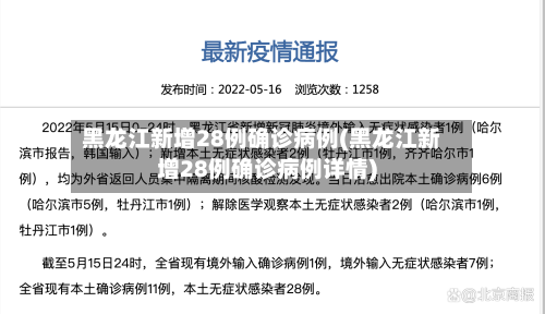 黑龙江新增28例确诊病例(黑龙江新增28例确诊病例详情)-第3张图片
