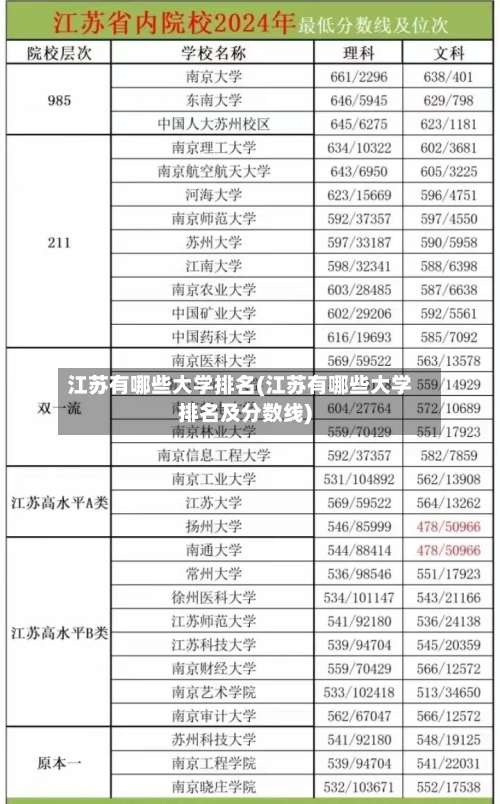 江苏有哪些大学排名(江苏有哪些大学排名及分数线)-第2张图片