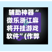 辅助神器“微乐浙江麻将开挂游戏软件”(作弊)辅助透视教程-第2张图片