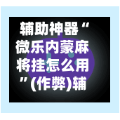 辅助神器“微乐内蒙麻将挂怎么用”(作弊)辅助透视教程-第2张图片