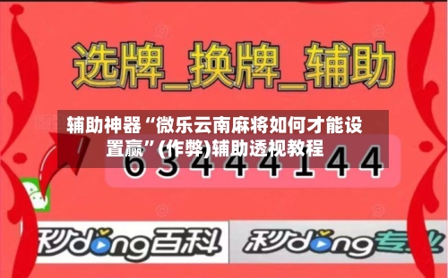 辅助神器“微乐云南麻将如何才能设置赢”(作弊)辅助透视教程-第2张图片