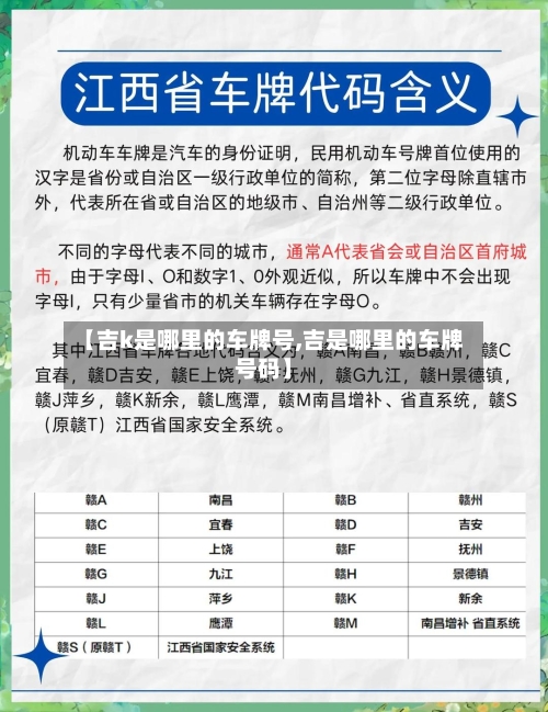 【吉k是哪里的车牌号,吉是哪里的车牌号码】-第2张图片