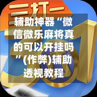 辅助神器“微信微乐麻将真的可以开挂吗”(作弊)辅助透视教程-第2张图片