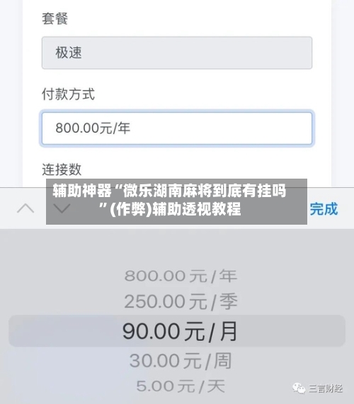 辅助神器“微乐湖南麻将到底有挂吗”(作弊)辅助透视教程-第3张图片