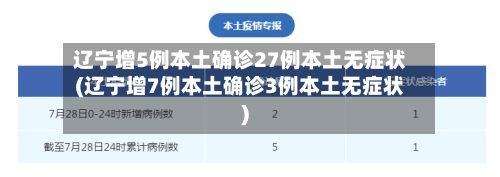 辽宁增5例本土确诊27例本土无症状(辽宁增7例本土确诊3例本土无症状)-第3张图片