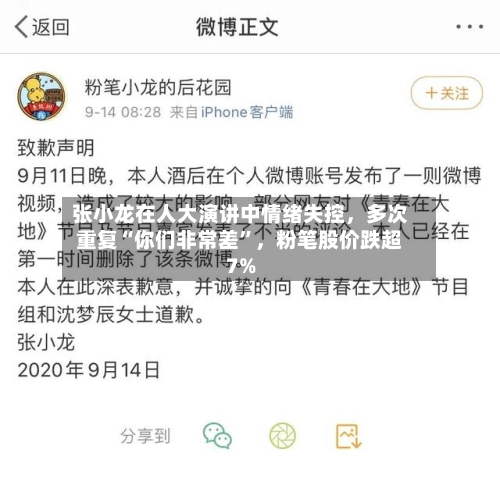 张小龙在人大演讲中情绪失控	，多次重复“你们非常差	”，粉笔股价跌超7%-第2张图片
