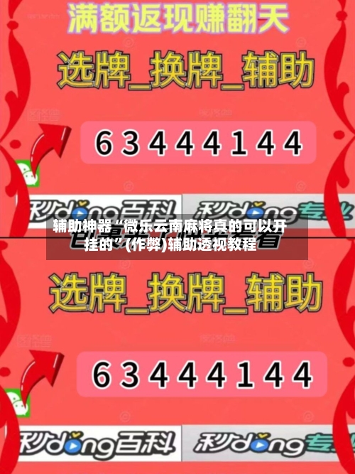 辅助神器“微乐云南麻将真的可以开挂的”(作弊)辅助透视教程-第2张图片