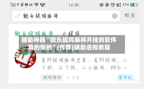 辅助神器“微乐捉鸡麻将开挂的软件真的假的”(作弊)辅助透视教程-第2张图片