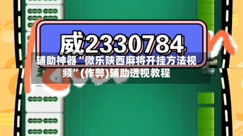 辅助神器“微乐陕西麻将开挂方法视频”(作弊)辅助透视教程