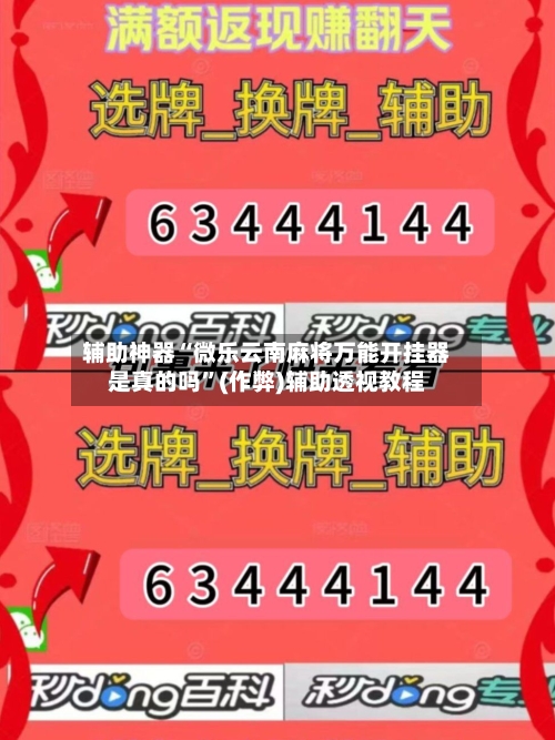 辅助神器“微乐云南麻将万能开挂器是真的吗”(作弊)辅助透视教程-第2张图片