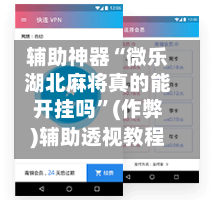 辅助神器“微乐湖北麻将真的能开挂吗	”(作弊)辅助透视教程-第2张图片