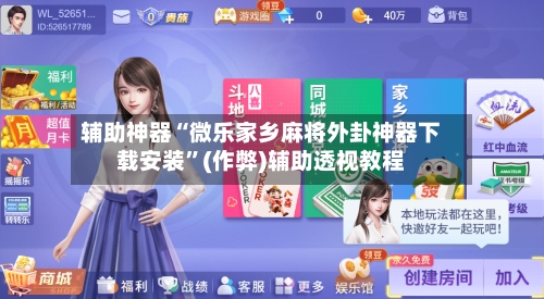 辅助神器“微乐家乡麻将外卦神器下载安装	”(作弊)辅助透视教程-第2张图片
