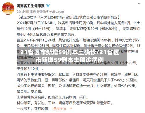 31省区市新增59例本土确诊/31省区市新增59例本土确诊病例-第3张图片